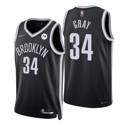 Nike Brooklyn Nets #34 Raiquan Gray Black Men's 2021-22 NBA 75th Anniversary Diamond Swingman Jersey - Icon Edition Men's